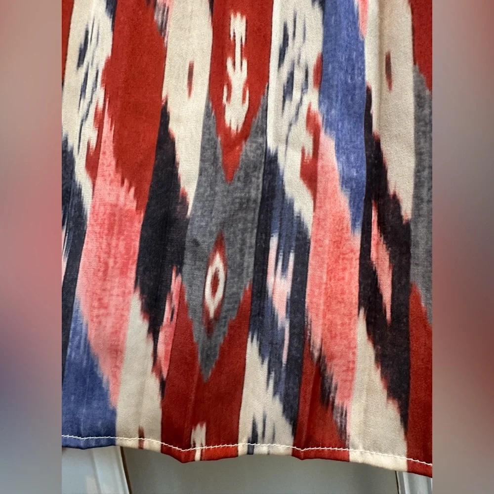 ISABEL MARANT Etoile Hanoi Pleated Mini Skirt Ikat Chic Designer Boho Size S